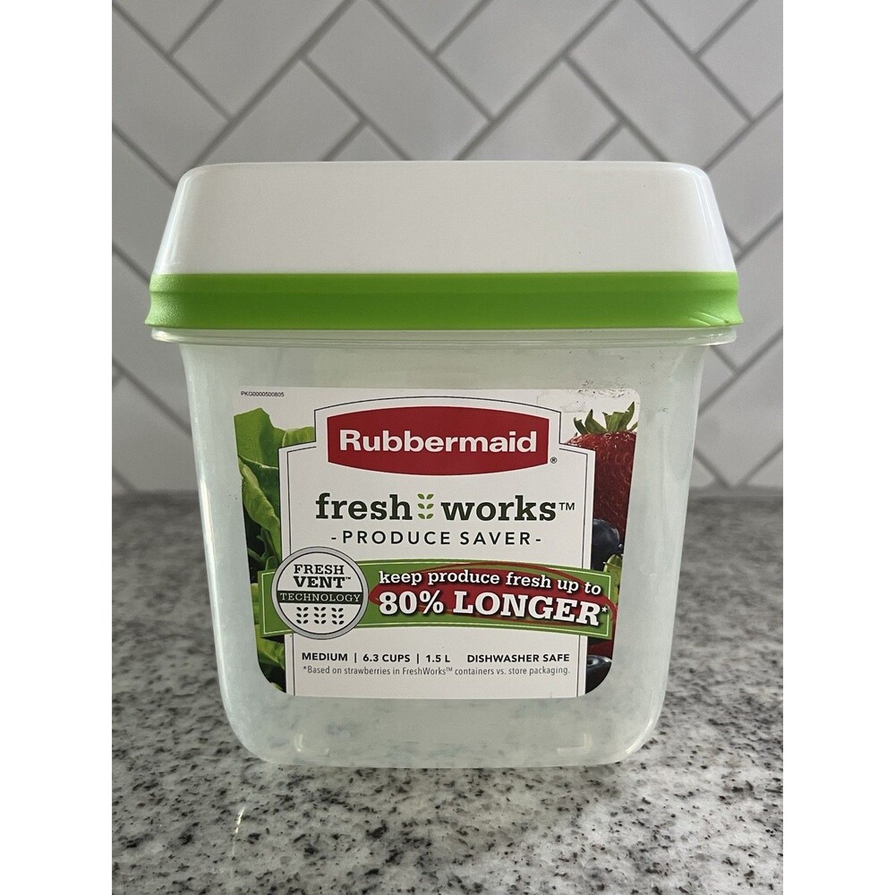 Rubbermaid FreshWorks Produce Saver Medium 6.3 Cup 1.5L FreshVent Container